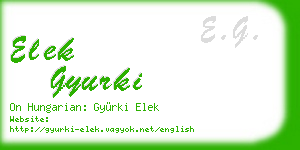 elek gyurki business card